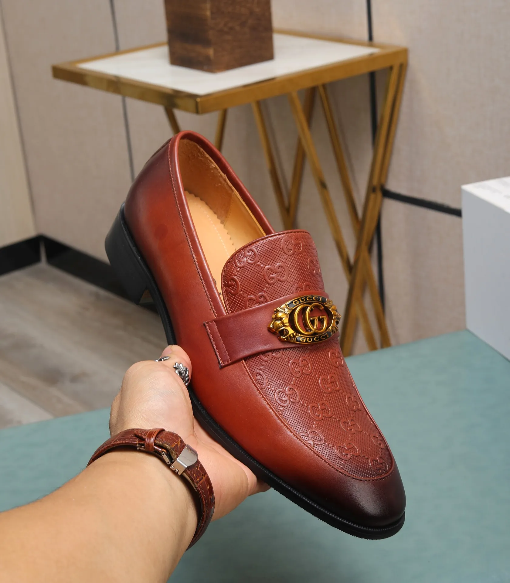 Men's shoes💰540📛📛Original (water-dyed cowhide) Gucci GUCCI official website formal shoes🌀 Italian🇮🇹imported cowhide➕top imported water-dyed cowhide lining💋Finely handmade original bottom, the real thing looks better when photographed in person Standard size 38-44